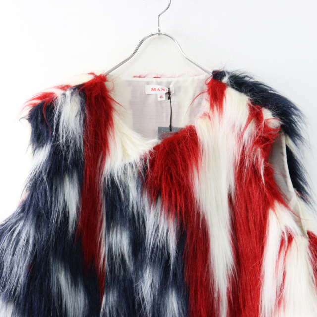 未使用 2023AW エムエーエスユー MASU MARBLE FLAG FUR VEST FLAG
