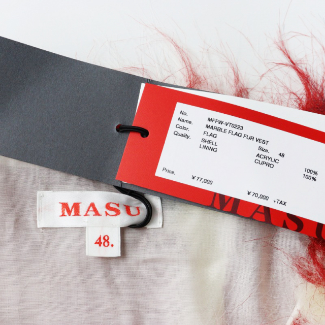 未使用 2023AW エムエーエスユー MASU MARBLE FLAG FUR VEST FLAG