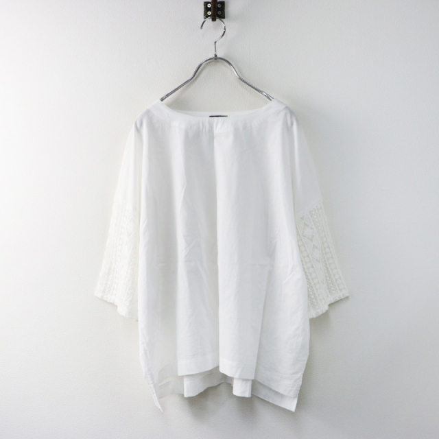 2024SS マーブルシュッド marble SUD ドッキングレースプルオーバー ホワイト/白 トップス ブラウス シャツ【2400014417043】 2024SS マーブルシュッド marble SUD ドッキングレースプル