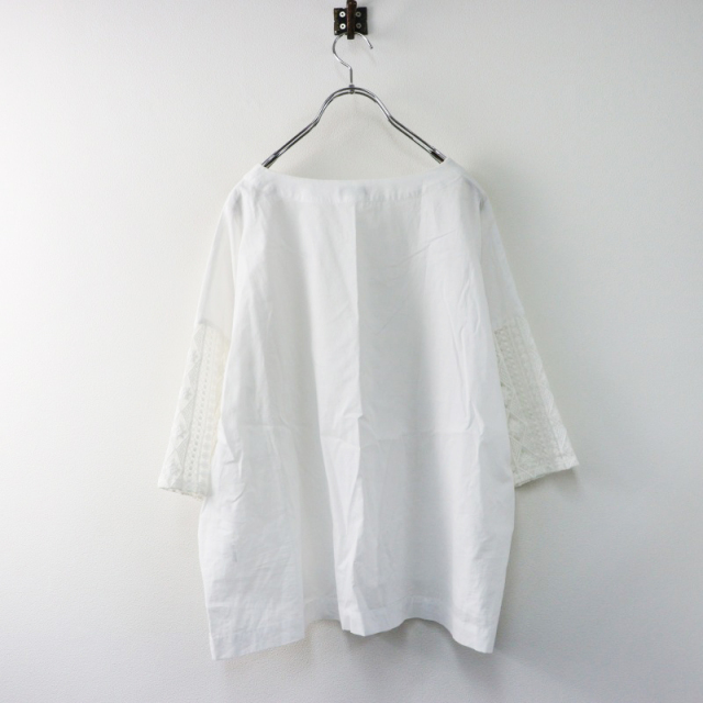 2024SS マーブルシュッド marble SUD ドッキングレースプルオーバー ホワイト/白 トップス ブラウス シャツ【2400014417043】 2024SS マーブルシュッド marble SUD ドッキングレースプル