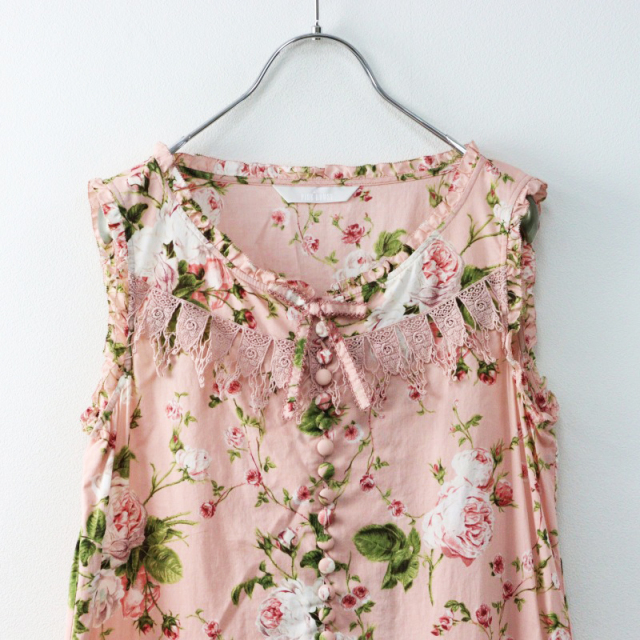 ビンクハウスノースリーブワンピース 極美品 ピンクハウス PINK HOUSE La Reine a la rose