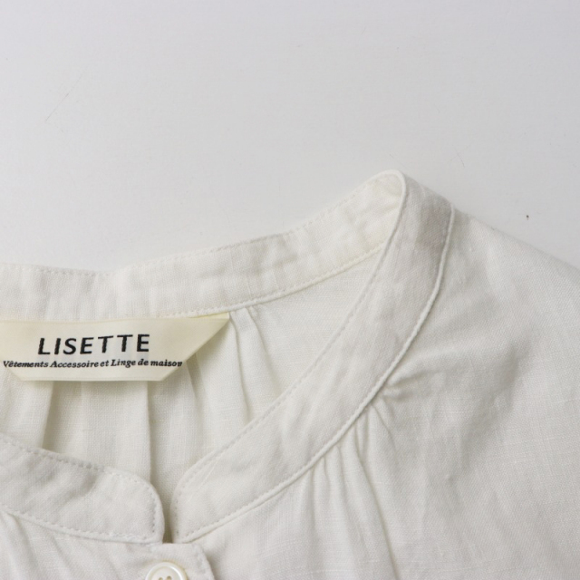 リゼッタ Lisette リネン バンドカラーブラウス/オフホワイト