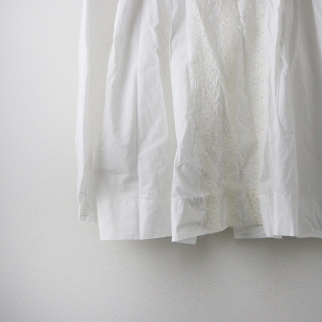 ガーゼ# GAUZE# カットワークレース刺繍 ロールカラープルオーバーブラウス F ホワイト/トップス カットソー【2400014438000】 ガーゼ# GAUZE# カットワークレース刺繍 ロールカラープル