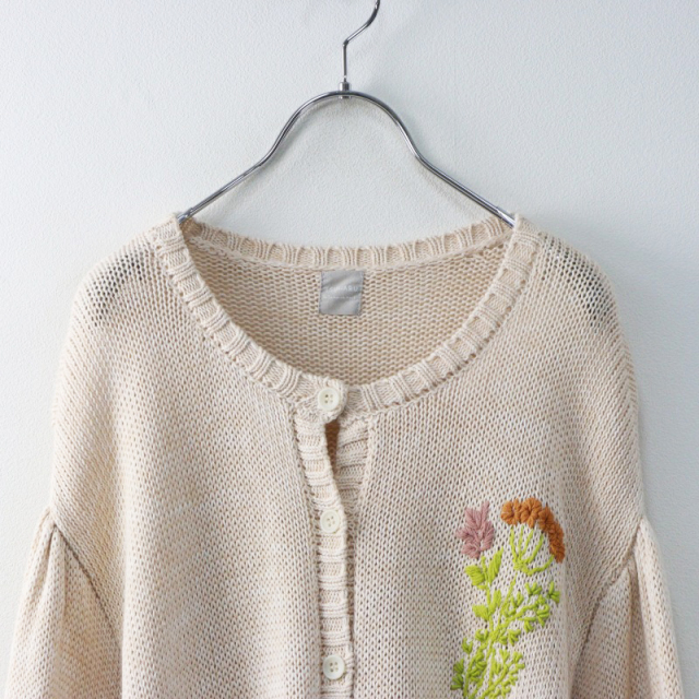 美品 ツハルバイサマンサモスモス TSUHARU by SM2 Samansa Mos2 麻綿 花柄ハンド刺繍カーディガン F/ピンク系【2400014445213】 美品 ツハルバイサマンサモスモス TSUHARU by SM2 Samansa Mos2