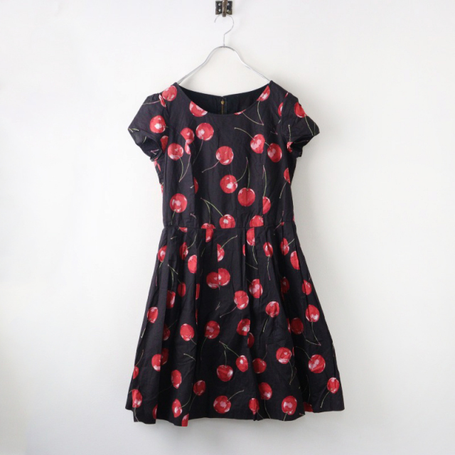 ジェーンマープル Jane Marple チェリー タックフレアワンピース M  