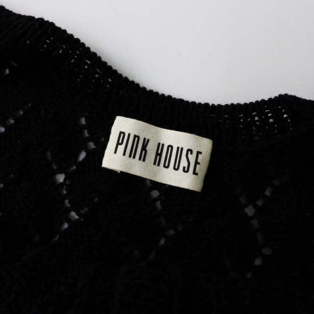 ピンクハウス PINK HOUSE コットン混 フラワーモチーフ透かし