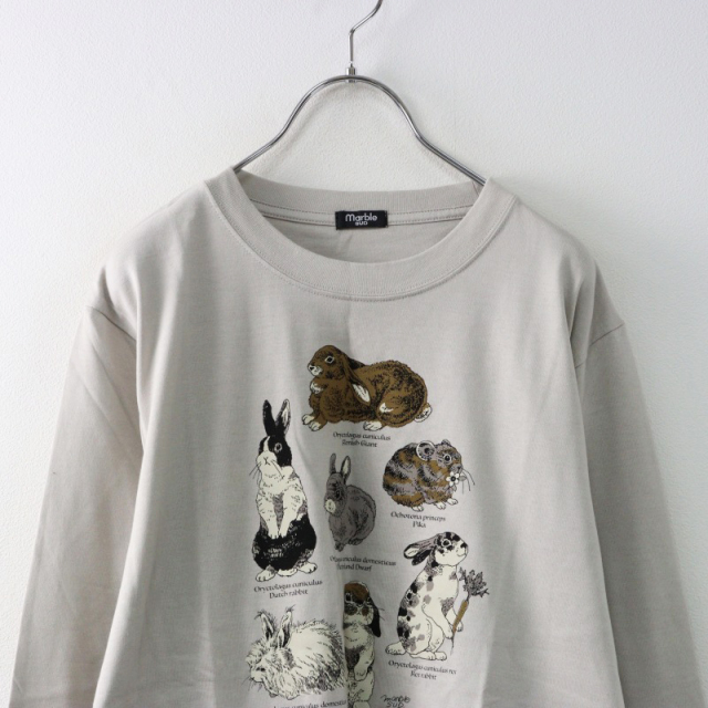 美品 2023年 マーブルシュッド marble sud Zukan bear L/S TEE コットン長袖Tシャツ ベージュ/日本製 トップス ロンT【2400014453652】 Zukan Bear S/S Tシャツ | marble SUD(マーブルシュッド)公式通販