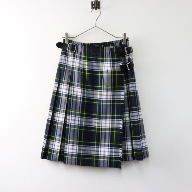 オニールオブダブリン グリーン系チェック プリーツスカート オニール