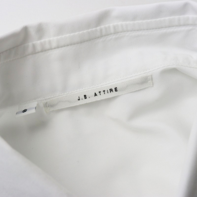 美品 定価3.8万 ジェービーアタイア J.B. ATTIRE Paris white shirts シャツ 1/ホワイト ロゴ刺繍 前開き 長袖 【2400014466706】 美品 定価3.8万 ジェービーアタイア J.B. ATTIRE Paris white