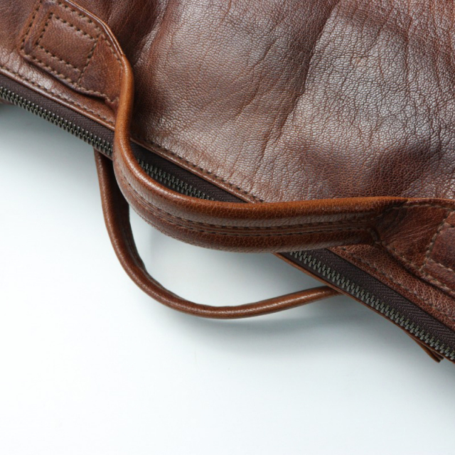 美品 ゲンテン genten 大容量 レザー 2WAYボストンバッグ/ブラウン