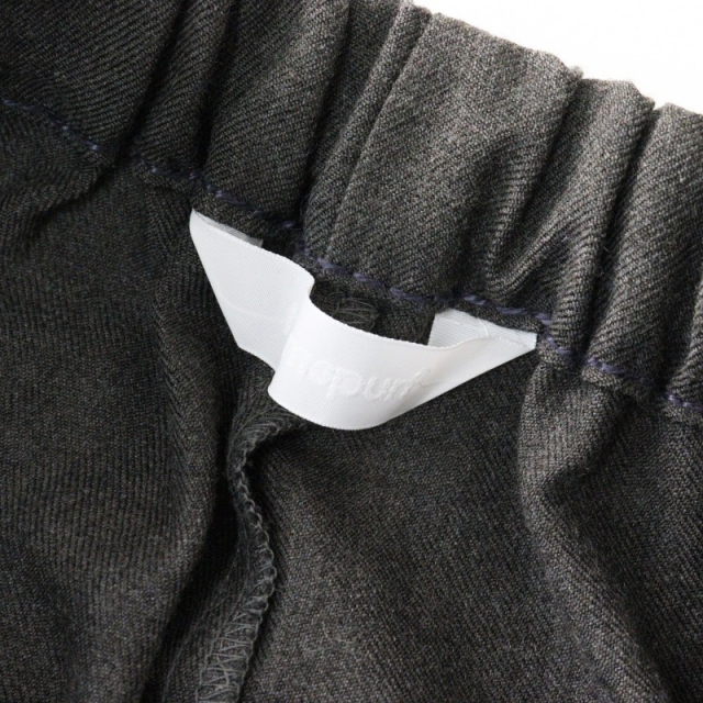 ホームスパン homspun ウールフラノギャザーパンツ F/チャコール