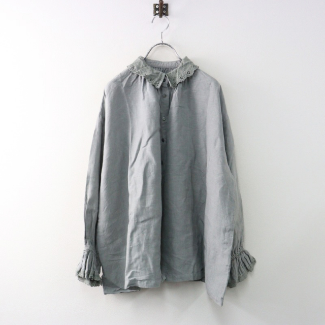 ネストローブ　リネンレース襟ギャザーブラウス ネストローブ リネンレース襟ギャザーブラウス 2022AW ネスト