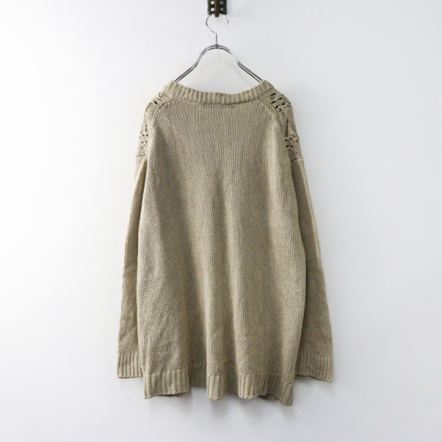 美品 リゼッタ Lisette シルクニットVネックカーディガン/アイボリー 透かし トップス 羽織り ざっくり【2400014479386】 美品 リゼッタ Lisette シルクニットVネックカーディガン