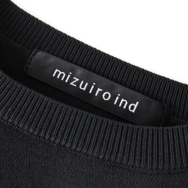 ミズイロインド mizuiro ind crew neck P/O ドロップショルダーハイゲージクルーネックプルオーバー ブラック/黒【2400014479768】 期間限定価格】ミズイロインド mizuiro ind crew neck P/O