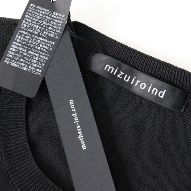 ミズイロインド mizuiro ind crew neck P/O ドロップショルダーハイゲージクルーネックプルオーバー ブラック/黒【2400014479768】 期間限定価格】ミズイロインド mizuiro ind crew neck P/O