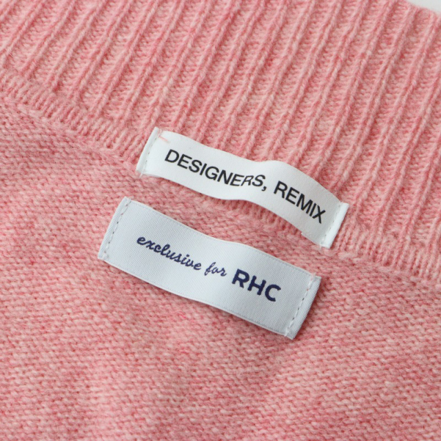 美品 デザイナーズリミックス DESIGNERS, REMIX RHC ロンハーマン別注 オーバーサイズニットカーディガン ONE ピンク【2400014473971】 美品 デザイナーズリミックス DESIGNERS, REMIX RHC ロン