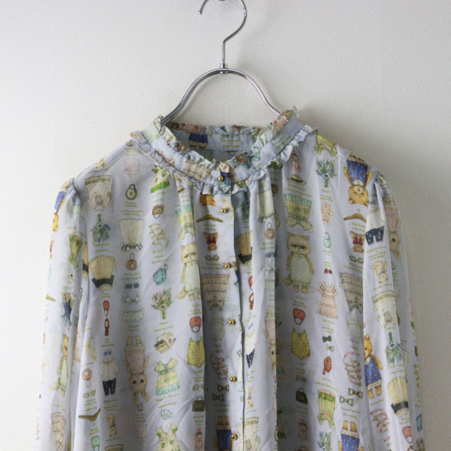 yukiemonテキスタイルひらひらブラウス