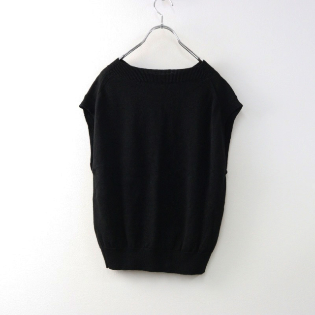 サンプル品 マーガレットハウエル MARGARET HOWELL COTTON LINEN ニットベスト 2/ブラック トップス ジレ ビスチェ【2400014483338】 サンプル品 マーガレットハウエル MARGARET HOWELL COTTON LINEN
