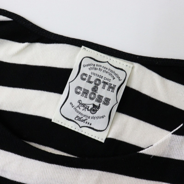 ハグオーワー CLOTH & CROSS ショルダータックボートネックTシャツ ハグオーワー CLOTH & CROSS ショルダータックボートネックT