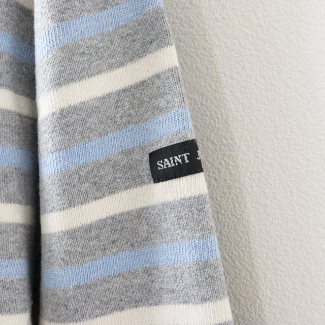 フランス製 セントジェームス SAINT JAMES ウェッソン コットンボーダーバスクシャツ XXS グレー基調/トップス【2400014483765】 フランス製 セントジェームス SAINT JAMES ウェッソン コットン