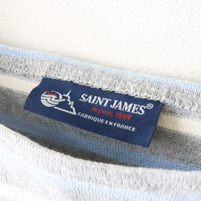 フランス製 セントジェームス SAINT JAMES ウェッソン コットンボーダーバスクシャツ XXS グレー基調/トップス【2400014483765】 フランス製 セントジェームス SAINT JAMES ウェッソン コットン