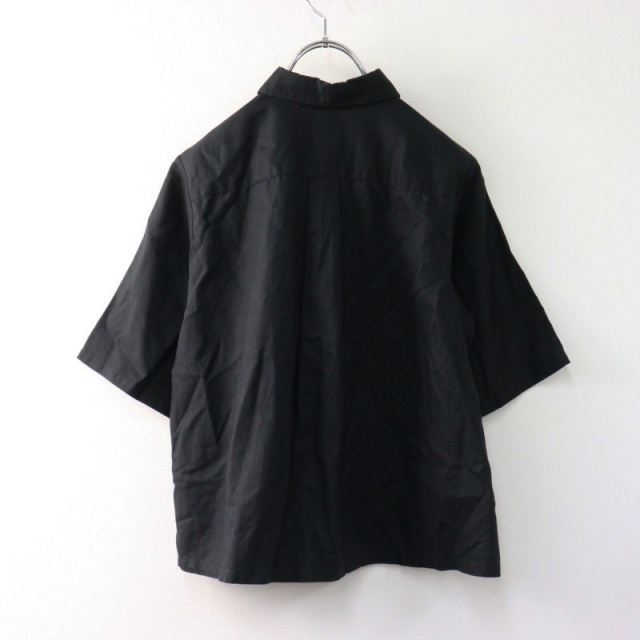 DEUXIEME CLASSE - Deuxieme Classe スタンドカラーブラウス　黒 ドゥーズィエムクラス ドゥーズィエムクラス Deuxieme Classe 半袖 スタンドカラー