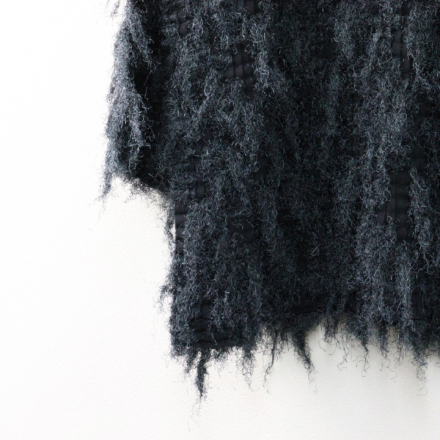 2020AW ミー イッセイミヤケ me ISSEY MIYAKE Pleats Shaggy Knit プリーツ シャギーニット /ブラック グレー デザイン 【2400014491920】 期間限定価格】2020AW ミー イッセイミヤケ me ISSEY MIYAKE