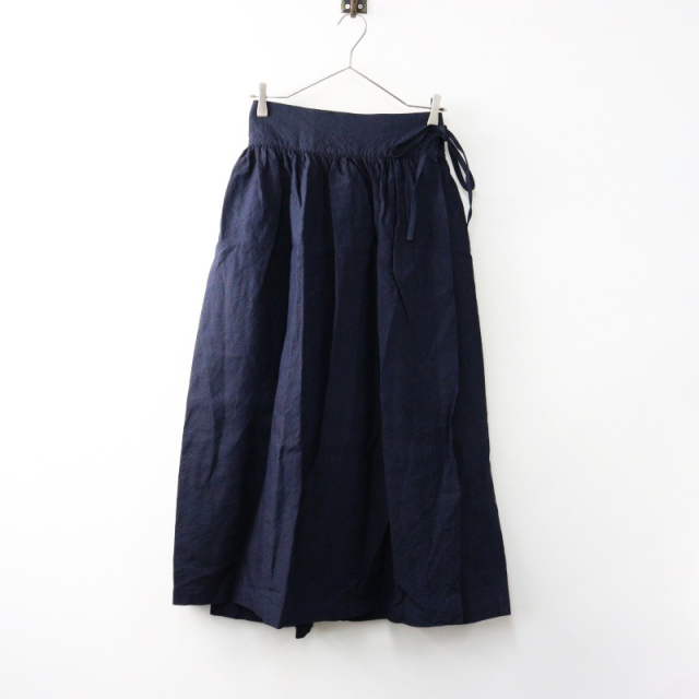 美品 えみおわす emiowasu ラップスカート/インディゴ 巻き
