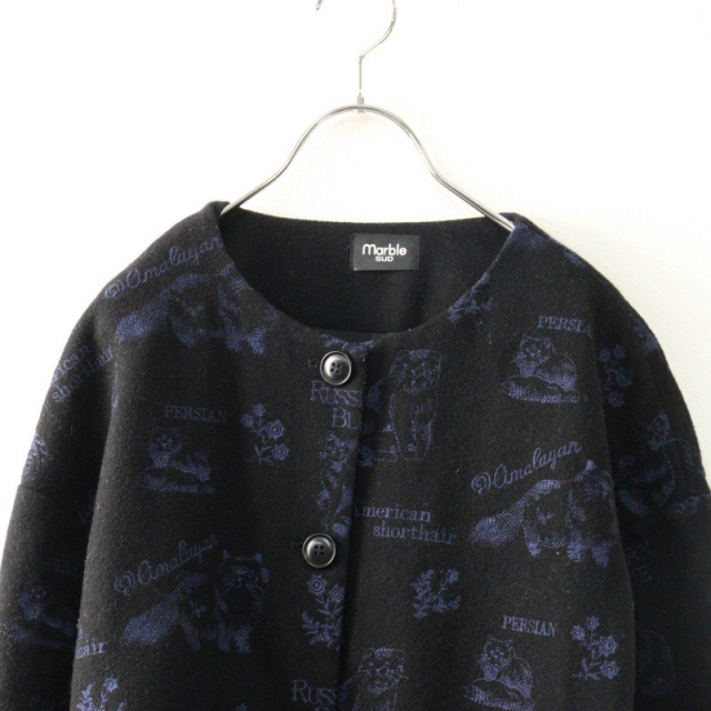 marble sud / マーブルシュッド 】 圧縮ニットノーカラーコート 楽天