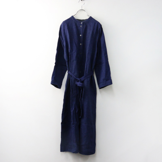 ネストローブ nest Robe リネン インディゴ シャツワンピース