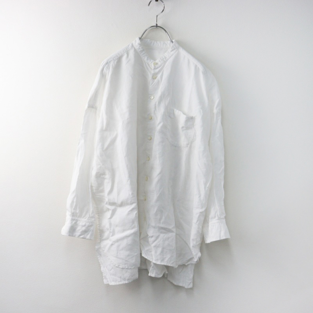 ネストローブ nest Robe リネン バンドカラーシャツ/ホワイト ブラウス 前開き 長袖 麻 【2400014495232】 ネストローブ nest Robe リネン バンドカラーシャツ/ホワイト