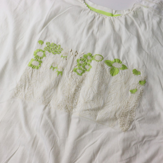 美品 マーブルシュッド リズム marble SUD rhythm フラワー刺繍 レース使い ワイドシルエットブラウス ホワイト/白【2400014501087】 美品 マーブルシュッド リズム marble SUD rhythm フラワー刺繍