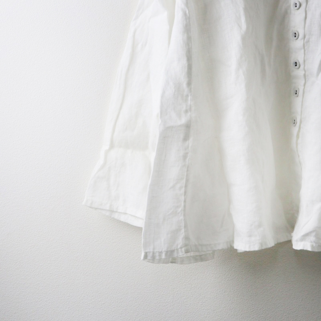 ネストローブ nest Robe リネン ノーカラー前開きシャツ F