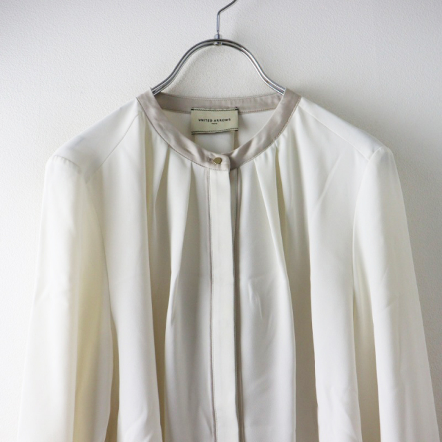 2025SS ユナイテッドアローズ UNITED ARROWS バイカラー パイピング ブラウス /オフホワイト トップス 長袖【2400014496826】 2025SS ユナイテッドアローズ UNITED ARROWS バイカラー