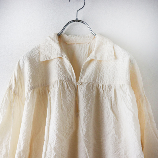 美品 24SS ジャーナルスタンダードラックス journal standard luxe ローンリップルスキッパーシャツ/アイボリー ブラウス【2400014502077】 美品 24SS ジャーナルスタンダードラックス journal standard