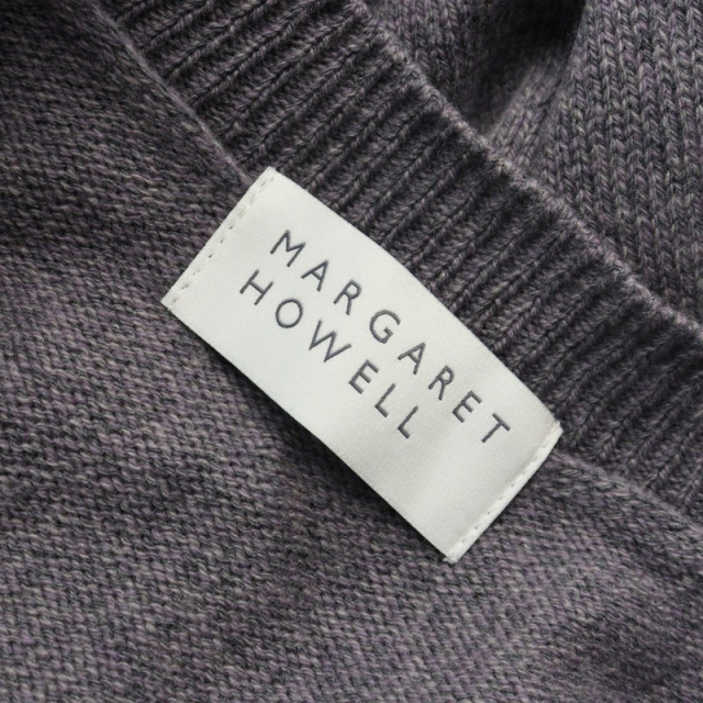 2025SS マーガレットハウエル MARGARET HOWELL WOOL COTTON ニットカーディガン F グレー系/トップス【2400014505030】 2025SS マーガレットハウエル MARGARET HOWELL WOOL COTTON