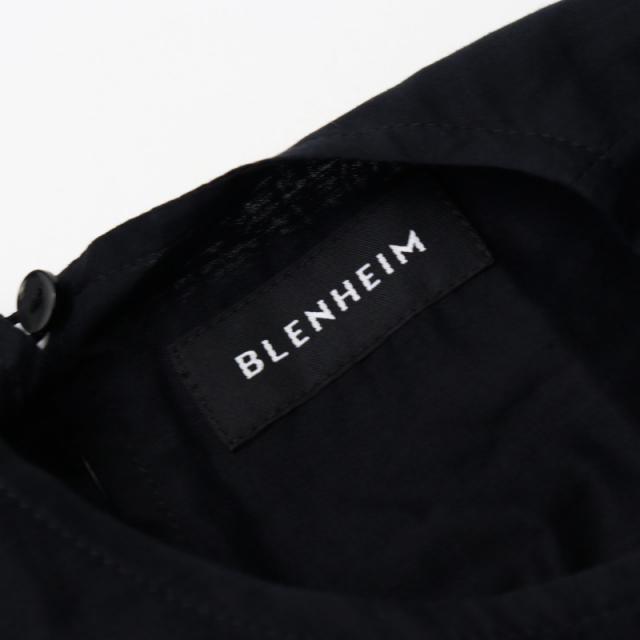 2022SS ブレンヘイム BLENHEIM コットンシルクローンギャザー切り替えブラウス S/ブラック トップス チュニック 【2400014508444】 2022SS ブレンヘイム BLENHEIM コットンシルクローンギャザー