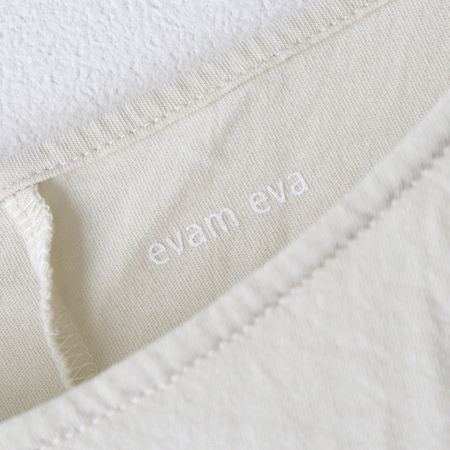2025SS エヴァムエヴァ evam eva cut&sew pullover M/アイボリー カットソー プルオーバー コットン Tシャツ【2400014512120】 2025SS エヴァムエヴァ evam eva cut&sew pullover M/アイボリー