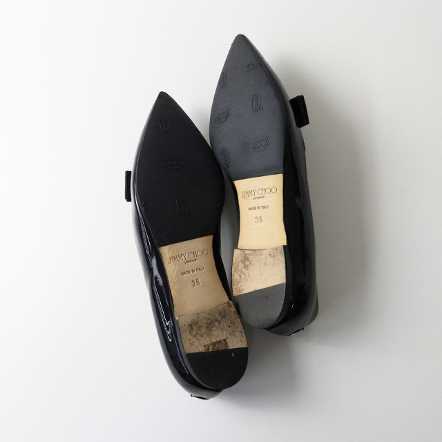 【関税込み】Jimmy Choo ブラック Gala バレエシューズ Jimmy Chooのブラック Gala バレエシューズがセール中
