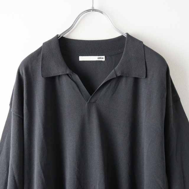 evam evaエヴァムエヴァ ライトグレー シャツワンピース 涼しい　キュプラ evam eva(エヴァム エヴァ) 【2022aw新作】ウール ワンピース