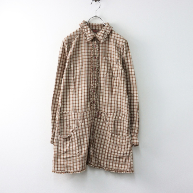 当時物 ピンクハウス PINK HOUSE ピコフリル チェック シャツ