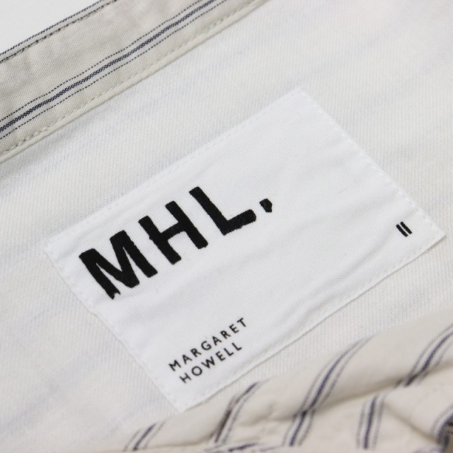 MHL. エムエイチエル 24SS PJ STRIPE COTTON SHIRTING ST SHIRT 2 オフホワイト MHL./PJ STRIPE COTTON SHIRTING ST SHIRT (GRAY)