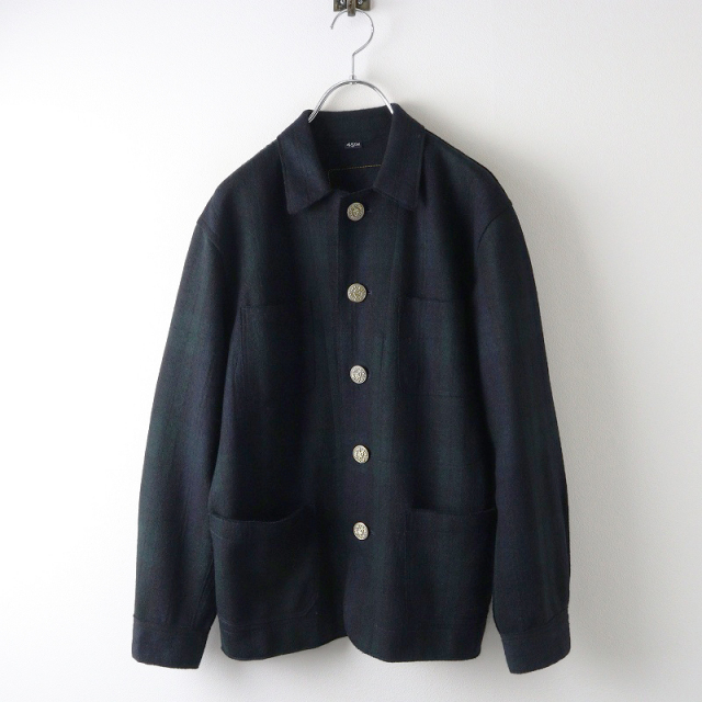 美品 2024AW 45R ジャージフラノのシャツジャケット 定価64900円 45Rジャージフラノの908シャツジャケット: WOMEN｜45R