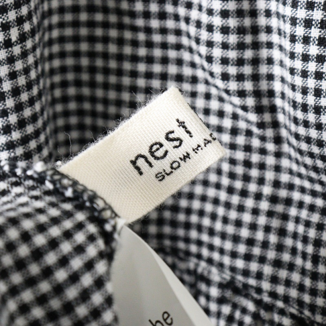 ネストローブ　ギンガムエプロンワンピース 2024/定価3.1万】ネストローブ アップサイクルリノ nest Robe