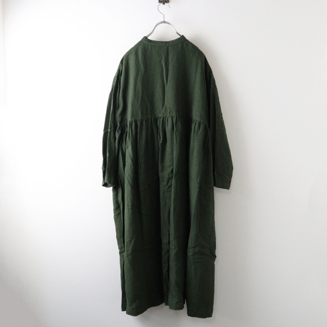 ネストローブ リネンバンドカラーギャザーワンピース 2023AW ネストローブ nest Robe リネンバンドカラーギャザー
