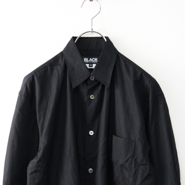 BLACK COMME des GARÇONS 長袖シャツ 切替生地 XS 美品 AD2023 ブラックコムデギャルソン BLACK COMME des GARCONS