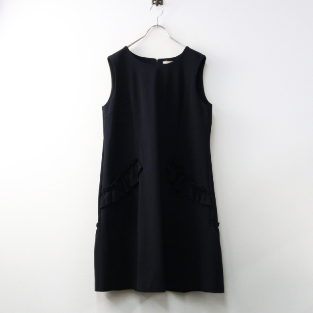 【美品】ローズティアラ ケミカルレース フリル セットアップ ネイビー 42 美品】ローズティアラ ケミカルレース フリル セットアップ