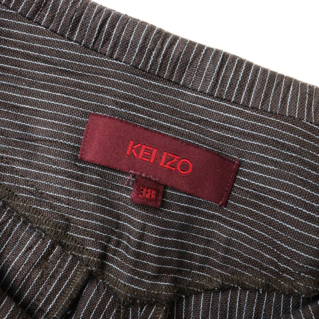 ケンゾー KENZO ストレートストライプ スラックス 38/ブラウン