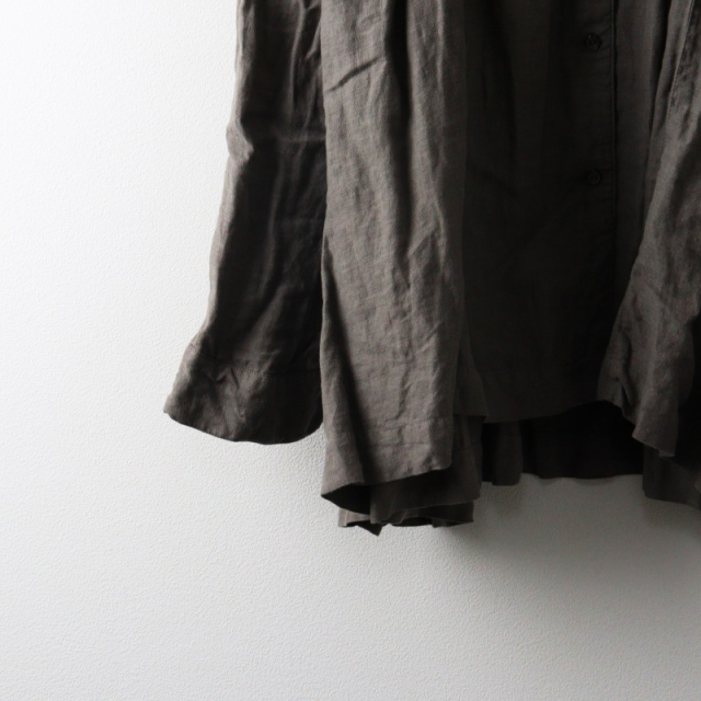 【2024/定価2.7万】ネストローブ nest Robe *リネンスクエアカラーブラウス*Fギャザーフレアシャツ(j33-2505-343)【41F52】 2024AW 定価2.7万 ネストローブ nest Robe リネンスクエアカラー