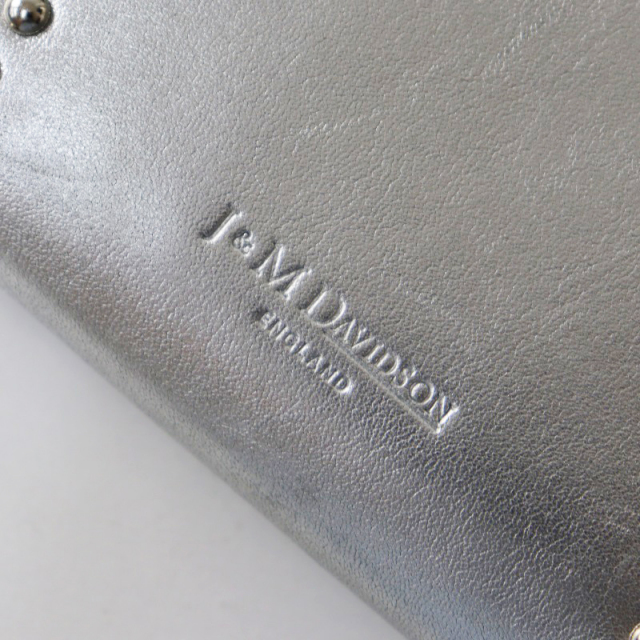J&M DAVIDSON デヴィッドソン スモールジップパース　ネイビー　美品 J&M DAVIDSON - JM DAVIDSON スモール ジップ パース ウィズ